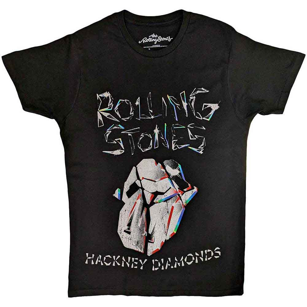 The Rolling Stones Unisex T-Shirt Hackney Diamonds Faded Logo Black (XL)
