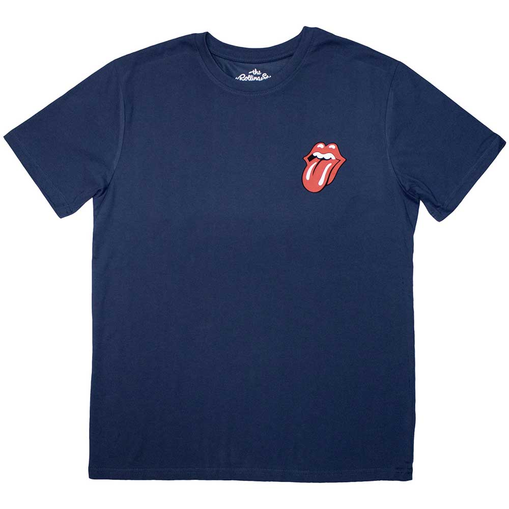 The Rolling Stones Unisex T-Shirt Mini Classic Tongue Blue (M)