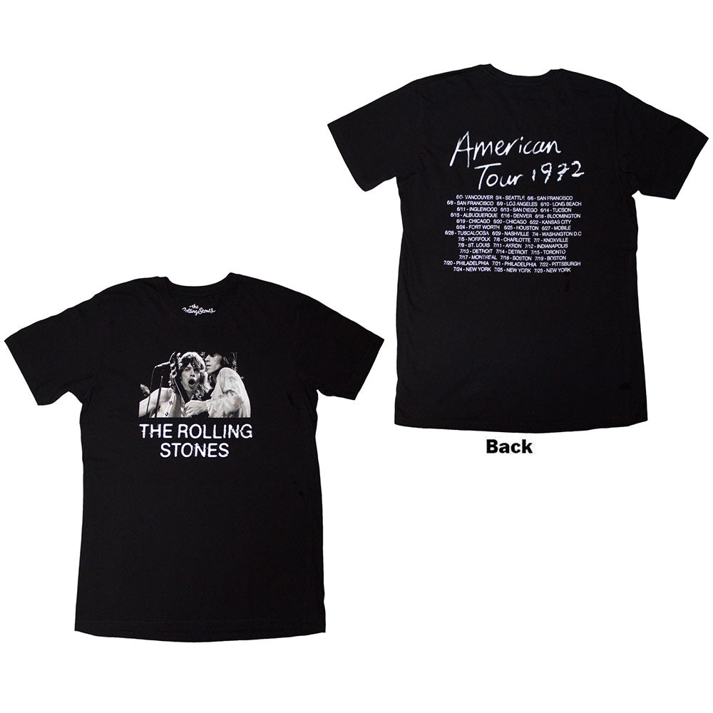 The Rolling Stones Unisex T-Shirt Tour '72 (Back Print) Black (XL)