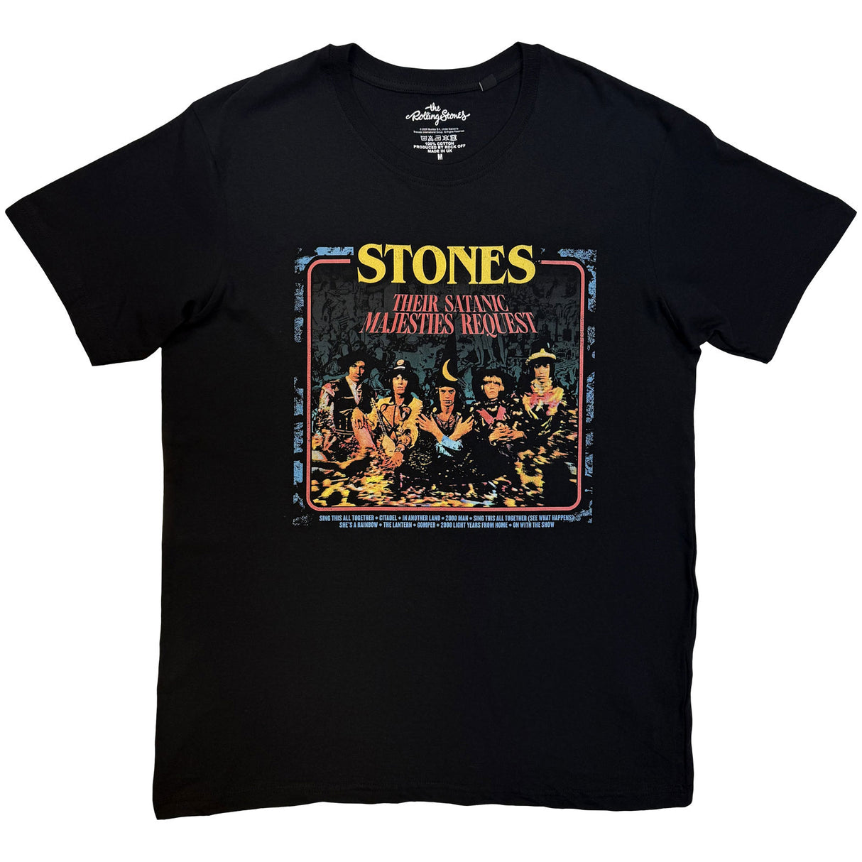 The Rolling Stones Unisex T-Shirt Satanic Majesties Black (S)