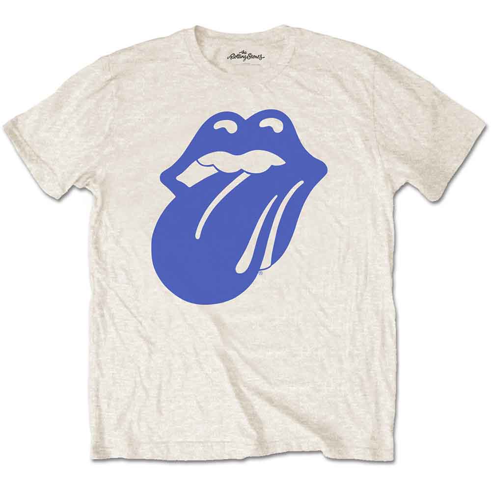 The Rolling Stones Men's T-Shirt Blue & Lonesome 1972 Logo Sand (XL)