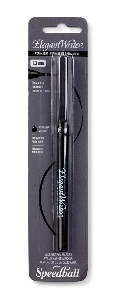 Speedball Elegant Writer 1.3mm Chisel Permanent Calligraphy Marker Pen Black