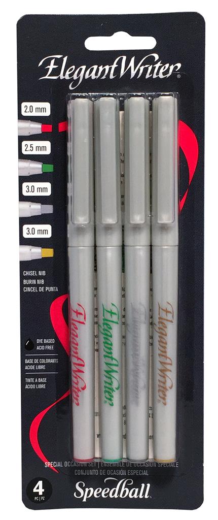 Speedball Elegant Writer Special Occasion Chisel Calligraphy Marker Pens Multicoloured (4pcs)