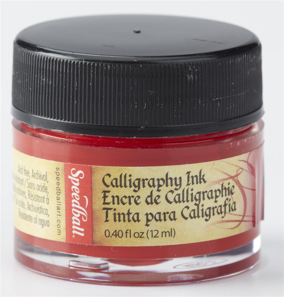 Speedball Pigmented Acrylic Calligraphy Ink 12ml Scarlet Red
