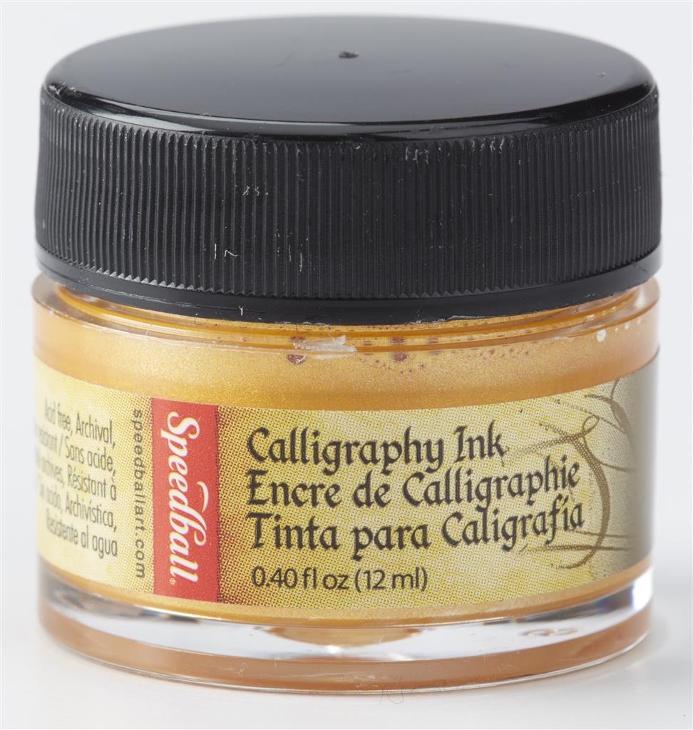 Speedball Pigmented Acrylic Calligraphy Ink 12ml Gold