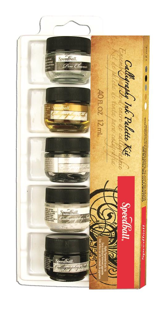 Speedball Pigmented Acrylic Calligraphy Ink 12ml Set (5 Colours)