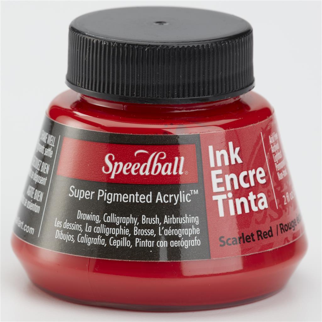 Speedball Super Pigmented Acrylic Calligraphy Ink 2oz Scarlet Red