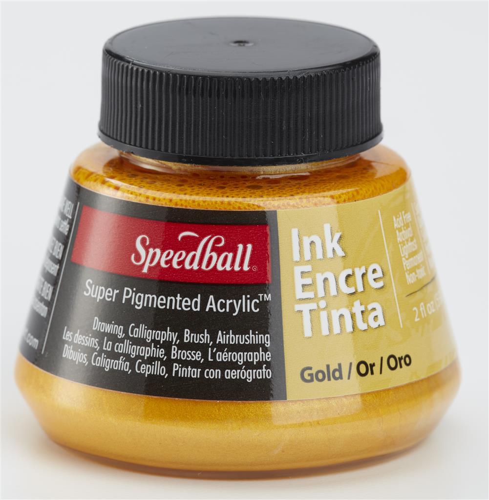 Speedball Super Pigmented Acrylic Calligraphy Ink 2oz Gold