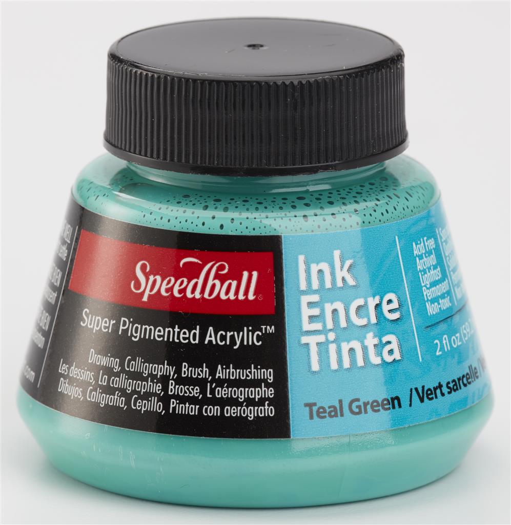 Speedball Super Pigmented Acrylic Calligraphy Ink 2oz Teal Green