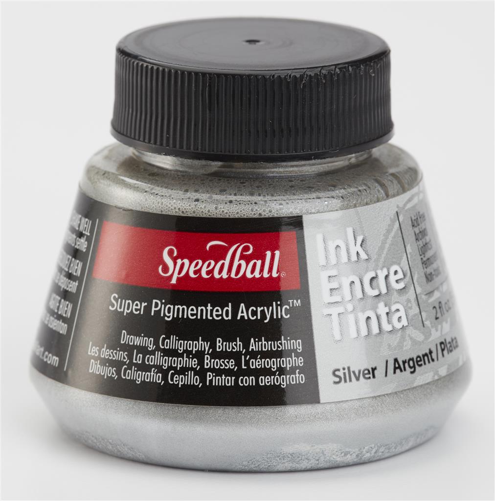 Speedball Super Pigmented Acrylic Calligraphy Ink 2oz Silver