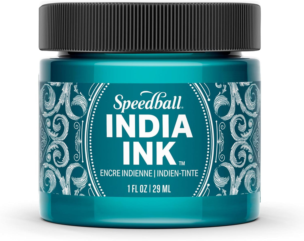 Speedball India Ink 1oz Teal Agate