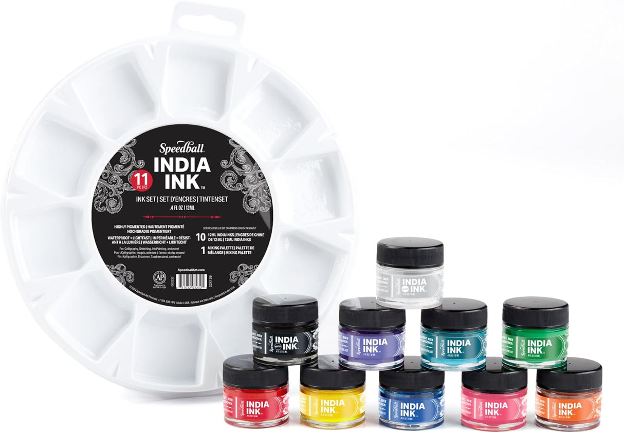 Speedball India Ink Set (10 x 12ml)