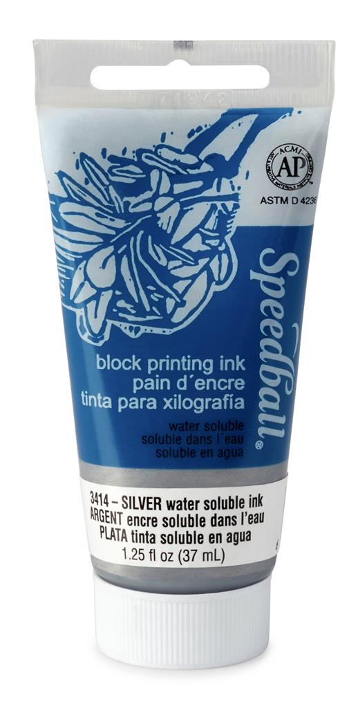 Speedball Water-Soluble Block Printing Ink Silver 37ml (3414)