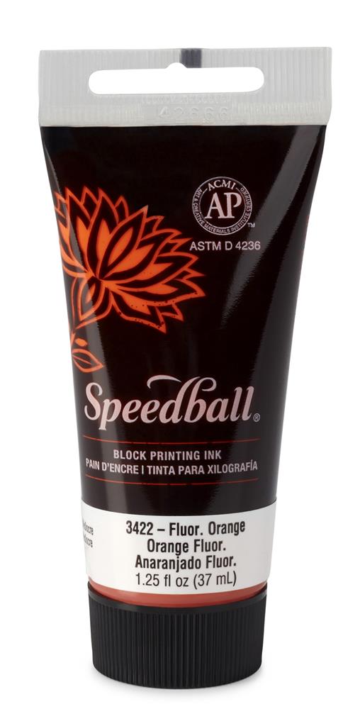 Speedball Water-Soluble Block Printing Ink Fluorescent Orange 37ml (3422)