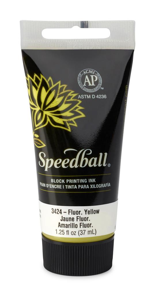 Speedball Water-Soluble Block Printing Ink Fluorescent Yellow 37ml (3424)