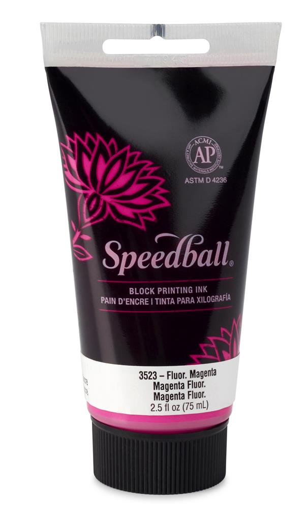 Speedball Water-Soluble Block Printing Ink Fluorescent Magenta 75ml (3523)