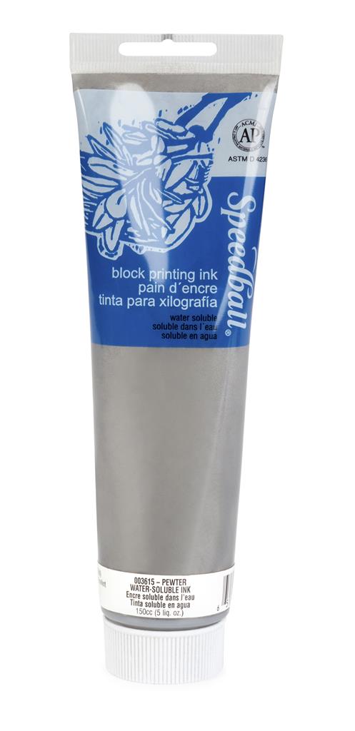 Speedball Water-Soluble Block Printing Ink Pewter 150ml (3615)