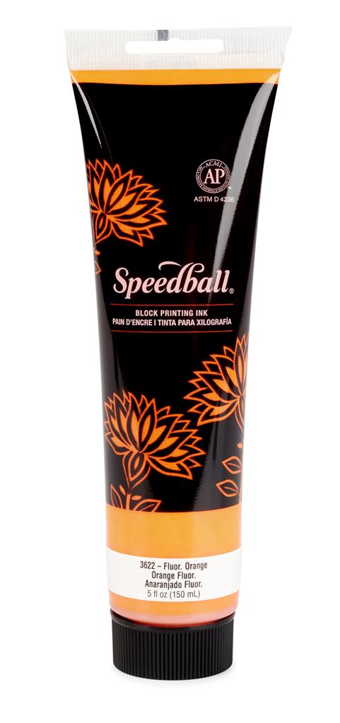 Speedball Water-Soluble Block Printing Ink Fluorescent Orange 150ml (3622)