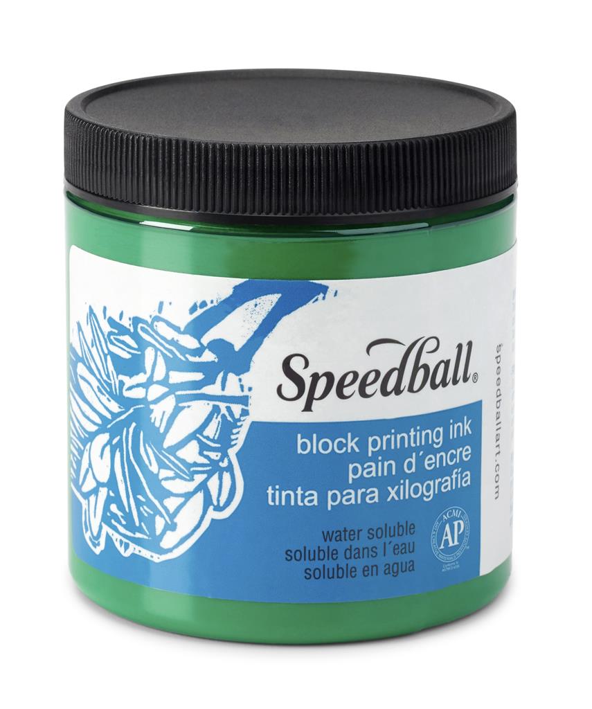 Speedball Water-Soluble Block Printing Ink Green 8oz (3804)