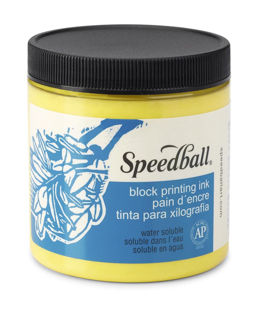 Speedball Water-Soluble Block Printing Ink Yellow 8oz (3805)