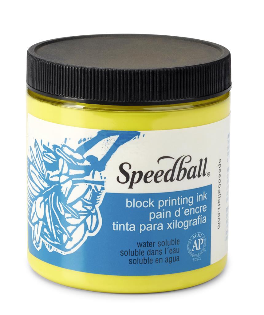 Speedball Water-Soluble Block Printing Ink Process Yellow 8oz (3828)