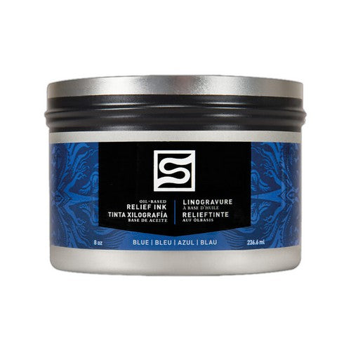 Speedball Oil-Based Relief Ink Blue 8oz (3912)