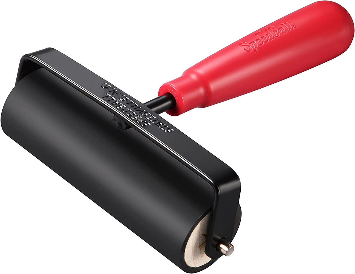 Speedball Deluxe Hard Rubber Brayer Ink Roller 4.0" HD Steel Frame Wooden Core