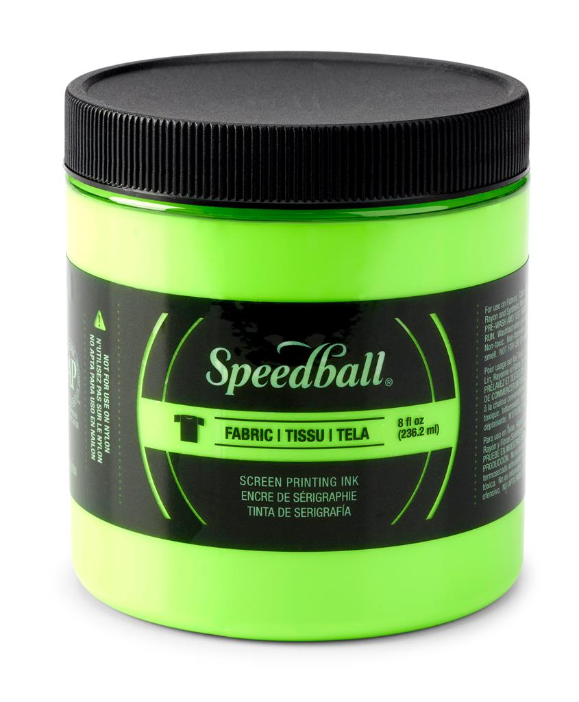 Speedball Fabric Screen Printing Ink Fluorescent Lime Green 8oz (4690)