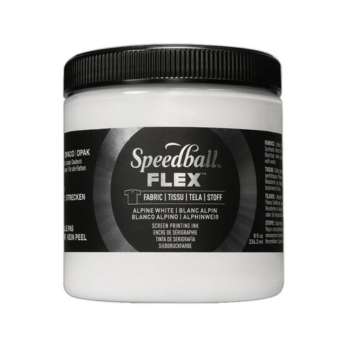 Speedball Flex Screen Printing Fabric Ink Alpine White 8oz (5206)