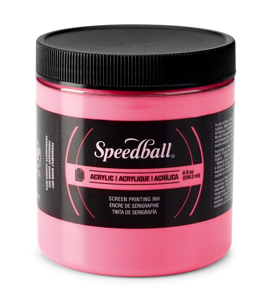 Speedball Acrylic Screen Printing Ink Fluorescent Hot Pink 8oz (6214)