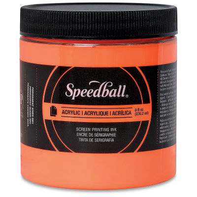 Speedball Acrylic Screen Printing Ink Fluorescent Orange 8oz (6215)