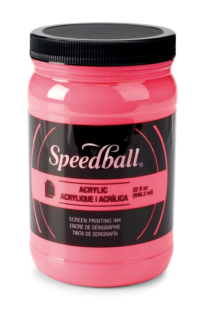 Speedball Acrylic Screen Printing Ink Fluorescent Hot Pink 32oz (6414)