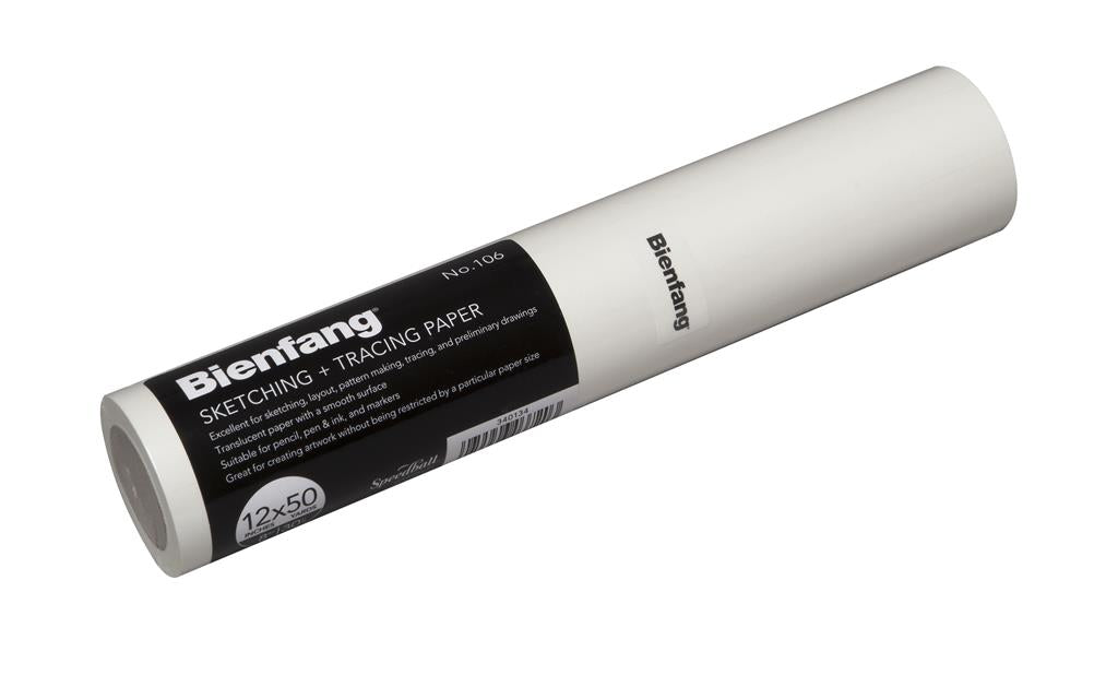 Speedball Bienfang #106 Sketching & Tracing Paper Roll 29gsm 150ft x 12" White
