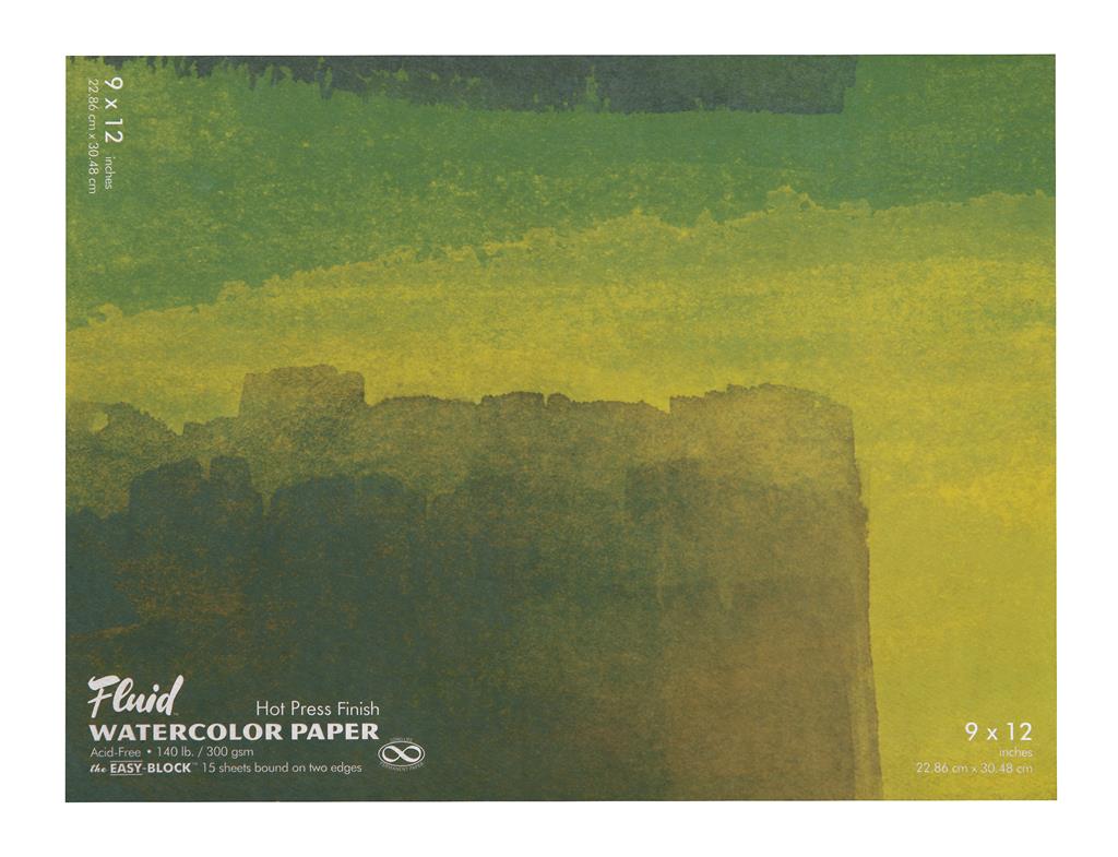 Speedball Fluid Hot Press 9" x 12" 300gsm Watercolour Block (15shts)