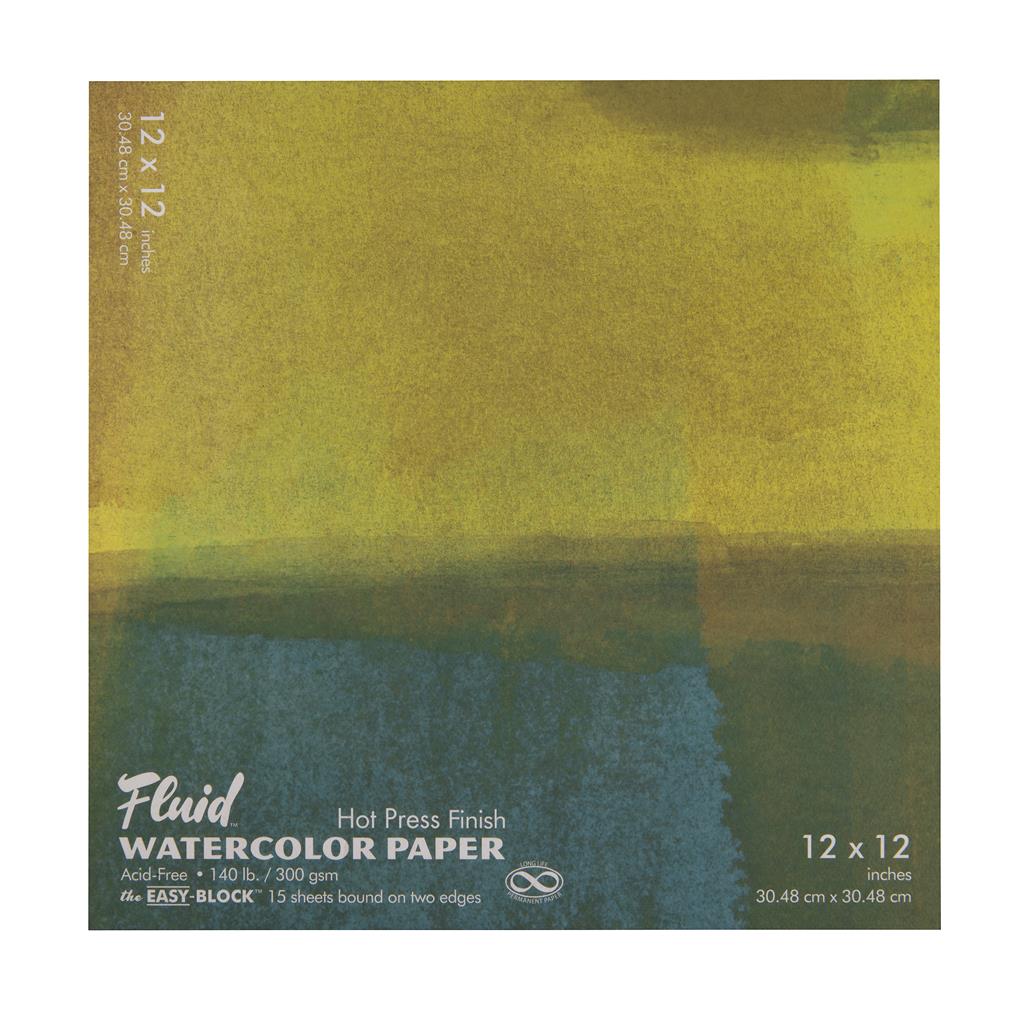 Speedball Fluid Hot Press 12" x 12" 300gsm Watercolour Block (15shts)