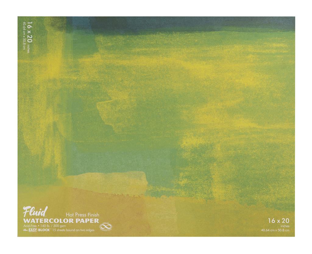 Speedball Fluid Hot Press 16" x 20" 300gsm Watercolour Block (15shts)