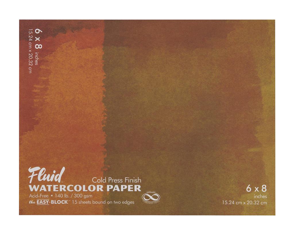 Speedball Fluid Cold Press 6" x 8" 300gsm Watercolour Block (15shts)