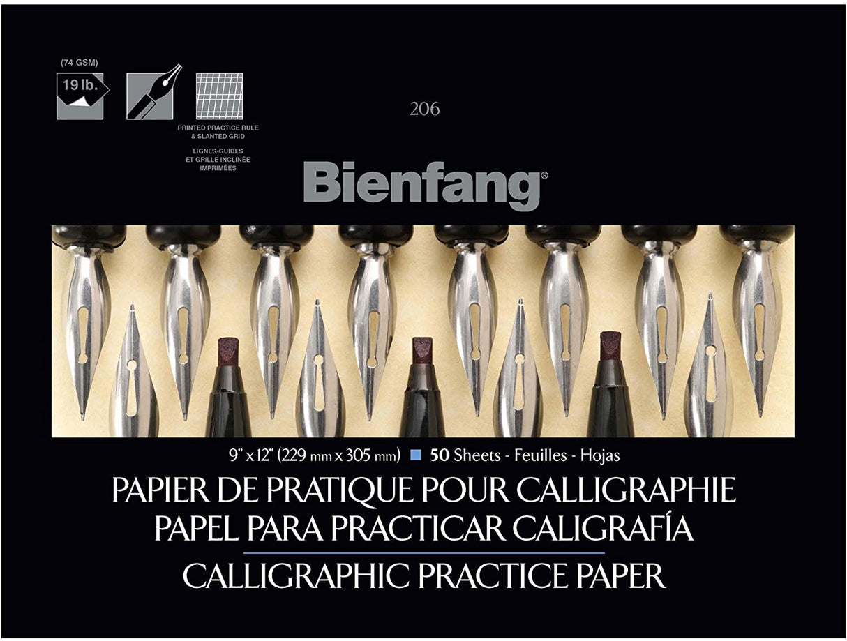 Speedball Bienfang #206 Calligraphy Practice Paper Pad 12" x 9" 28gsm White Lined (50shts)