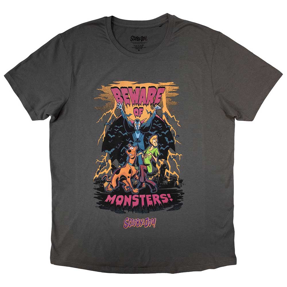 Scooby Doo Unisex T-Shirt Beware of Monsters Blue (XXL)
