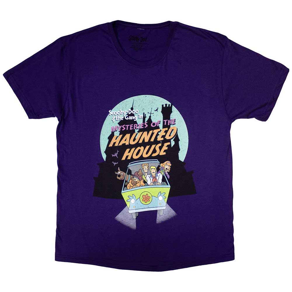Scooby Doo Unisex T-Shirt Haunted House Purple (XXL)