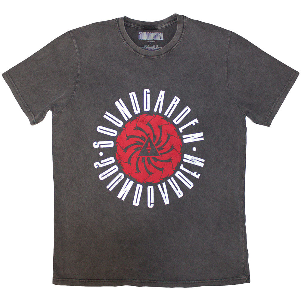 Soundgarden Unisex Stone Wash T-Shirt Circle Logo Charcoal Grey (M)
