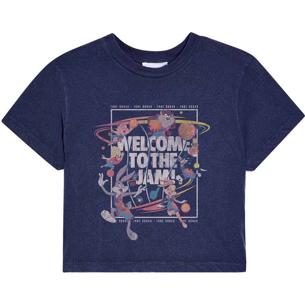 Space Jam 2 Ladies T-Shirt Welcome To The Jam (Cropped) Blue (XL)