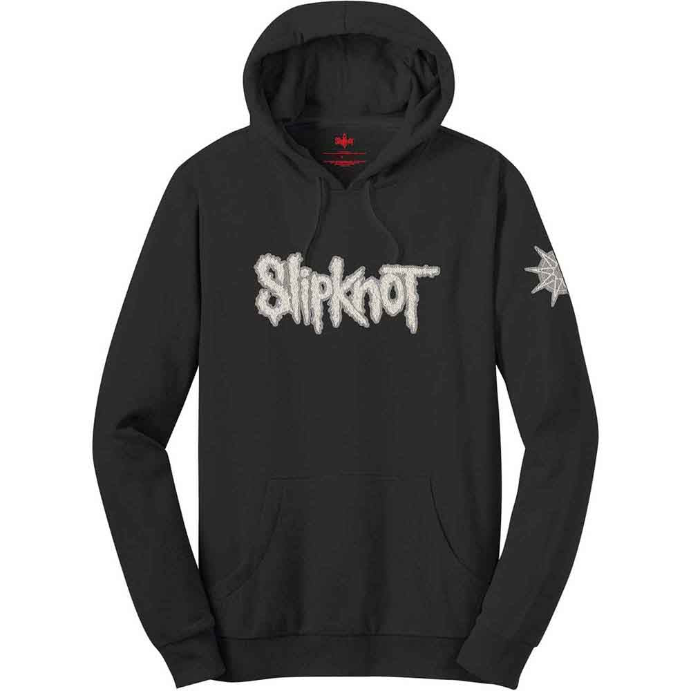 Slipknot Unisex Pullover Hoodie Logo & Star (Applique Motifs) Black (XXL)