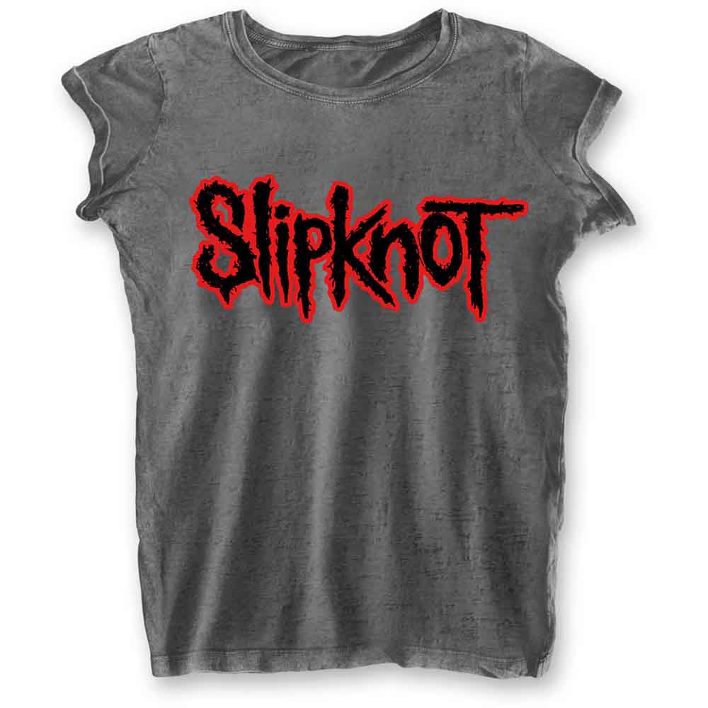 Slipknot Ladies T-Shirt Logo (Burn Out) Grey (M)