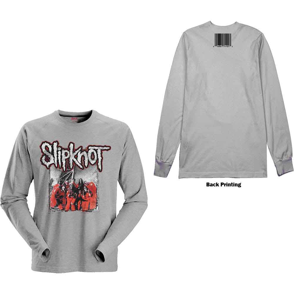 Slipknot Unisex Long Sleeve T-Shirt Self-Titled (Back Print) Grey (M)