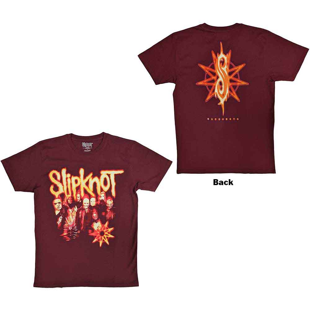 Slipknot Unisex T-Shirt The End So Far Group Photo Tribal S Non (Back) Red (L)