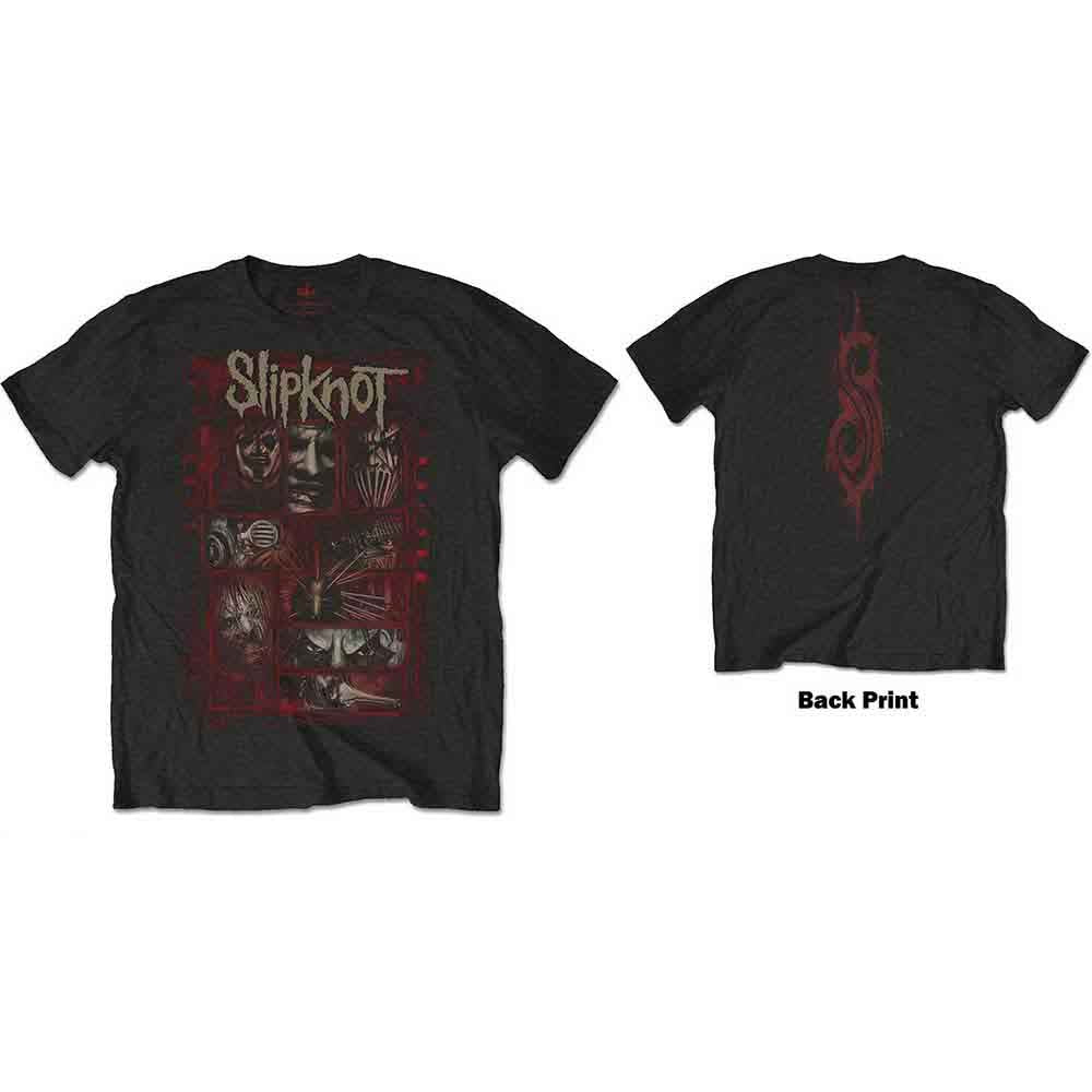 Slipknot Men's T-Shirt Sketch Boxes (Back Print) Black (XL)
