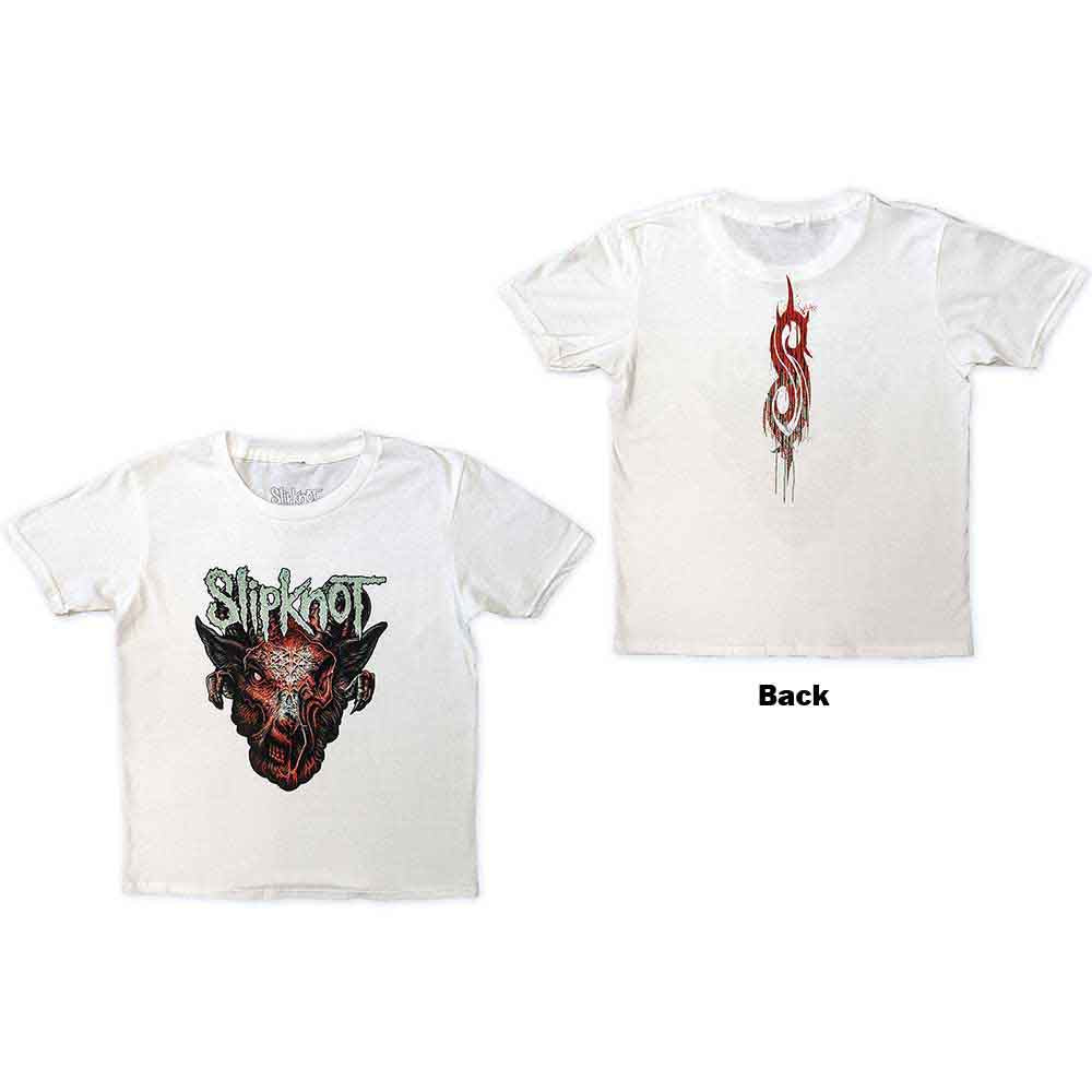 Slipknot Kids T-Shirt Infected Goat (Back Print) White (7-8yrs)