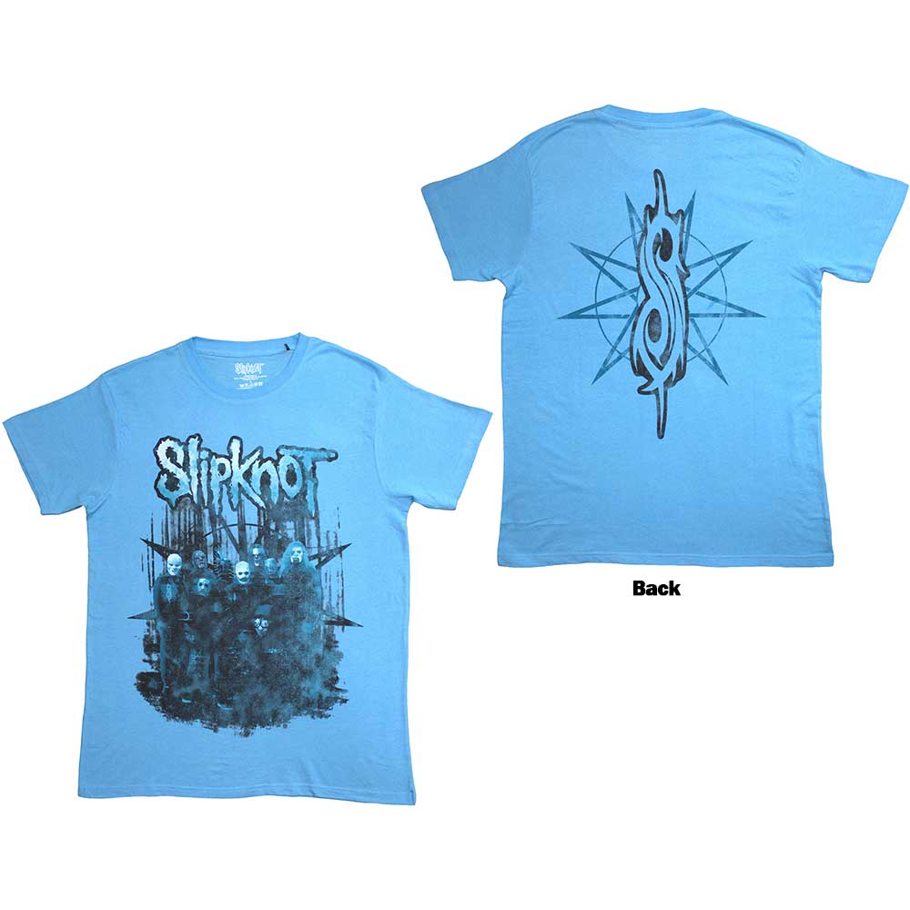 Slipknot Unisex T-Shirt The End So Far Band (Back Print) Blue (XXL)
