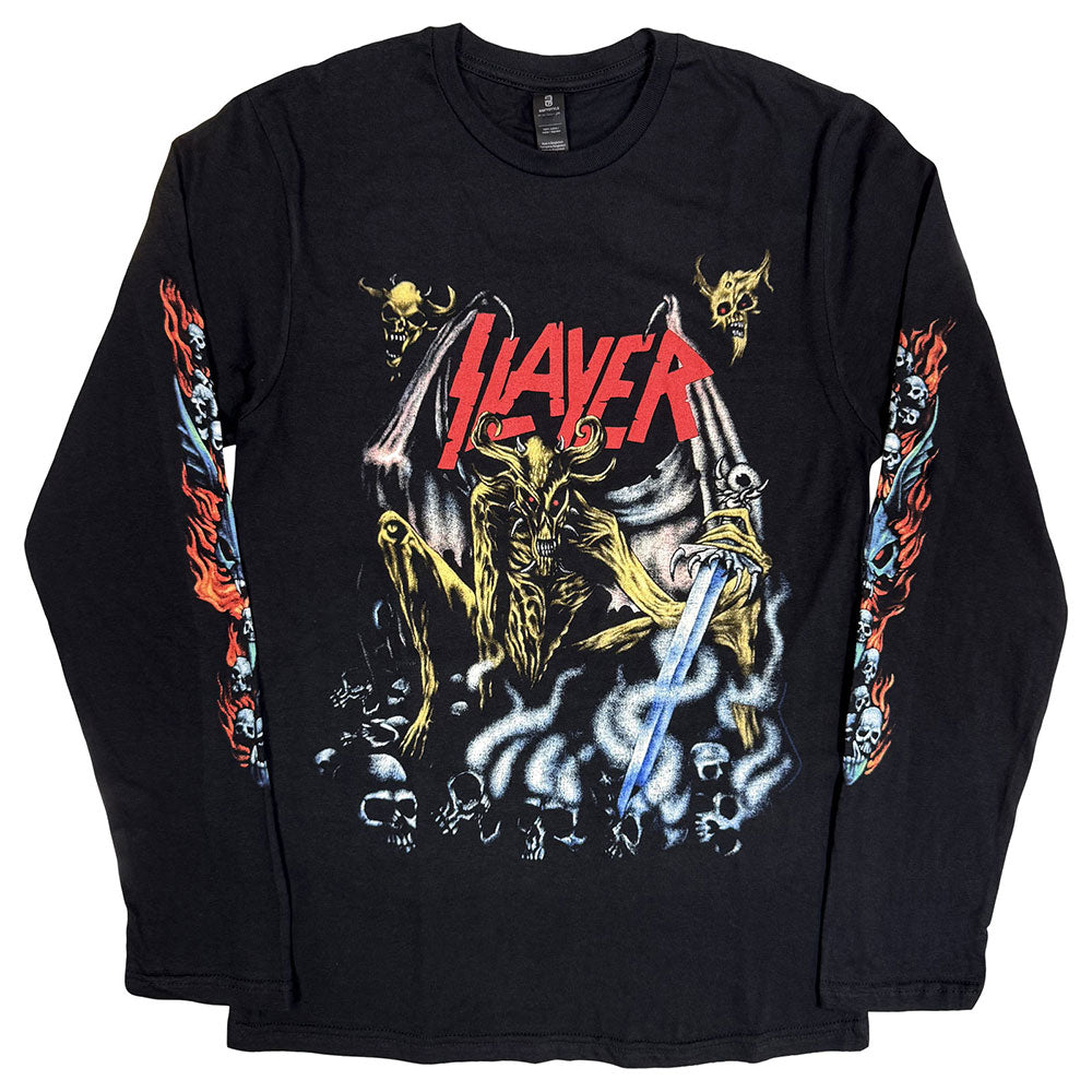 Slayer Unisex Long Sleeved T-Shirt Airbrush Demon (Arm Print) Black (M)